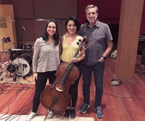 Grabando el disco de Emilio Aragón, con la productora Salomé Limón